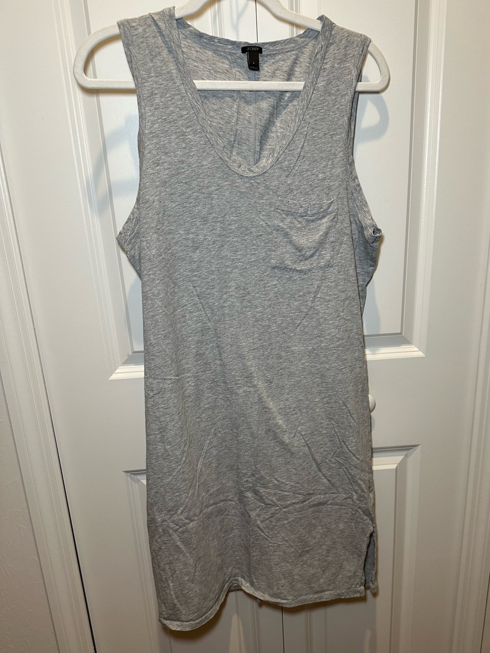 J. Crew Light Heather Gray Sleeveless Tank Dress Lightweight 100% Cotton